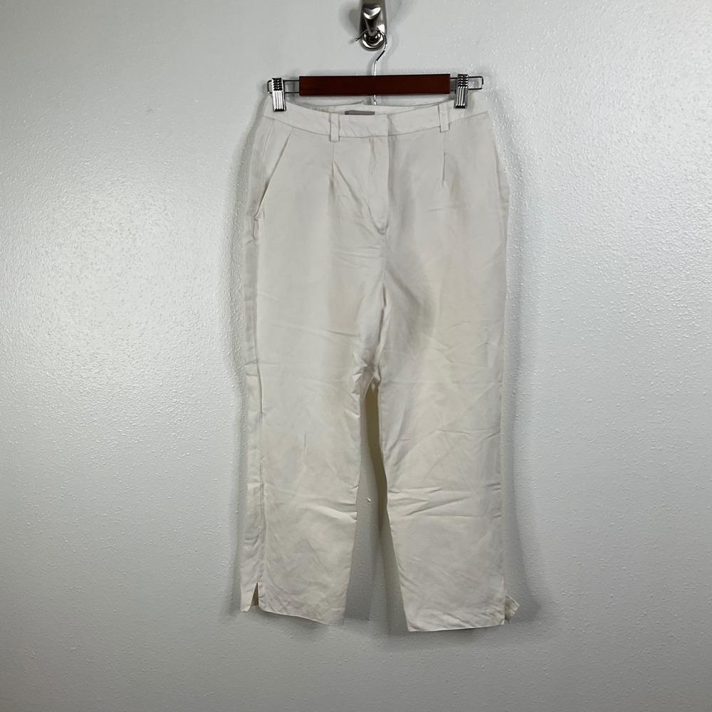 H&M White Linen‎ Blend Pants Size 4